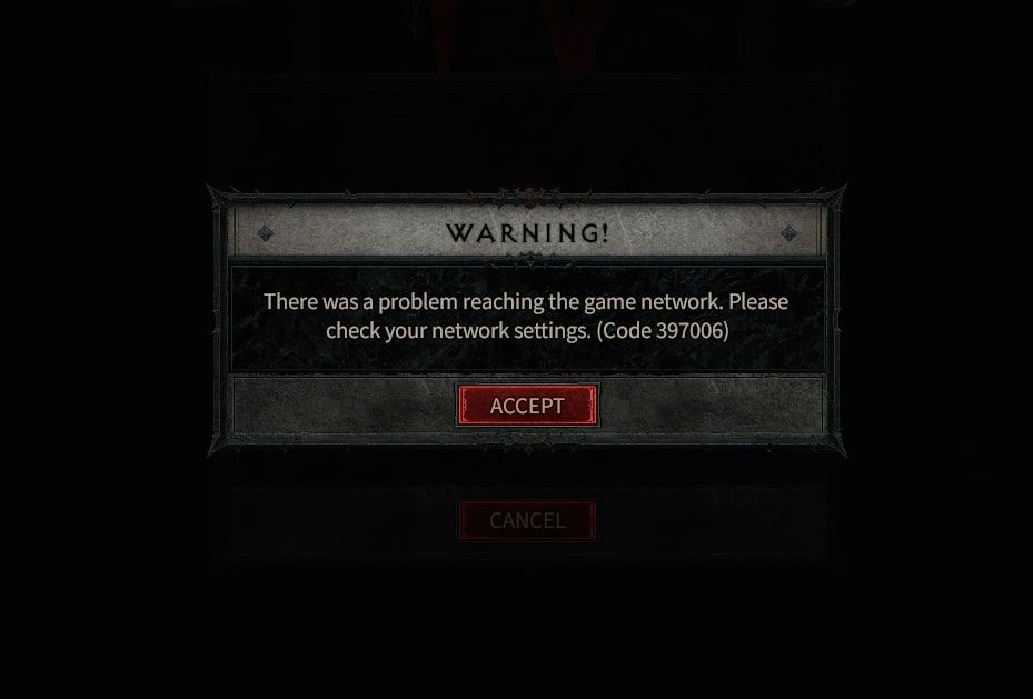 Disconnects Starting game Diablo 4