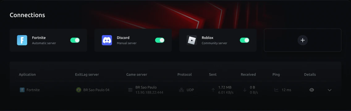 ExitLag Client Interface